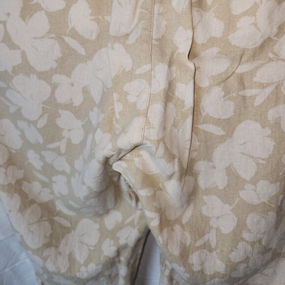 GAP, long, baggy, pants, beige & cream, elastic waist, linen, size XL - Picture 13 of 16